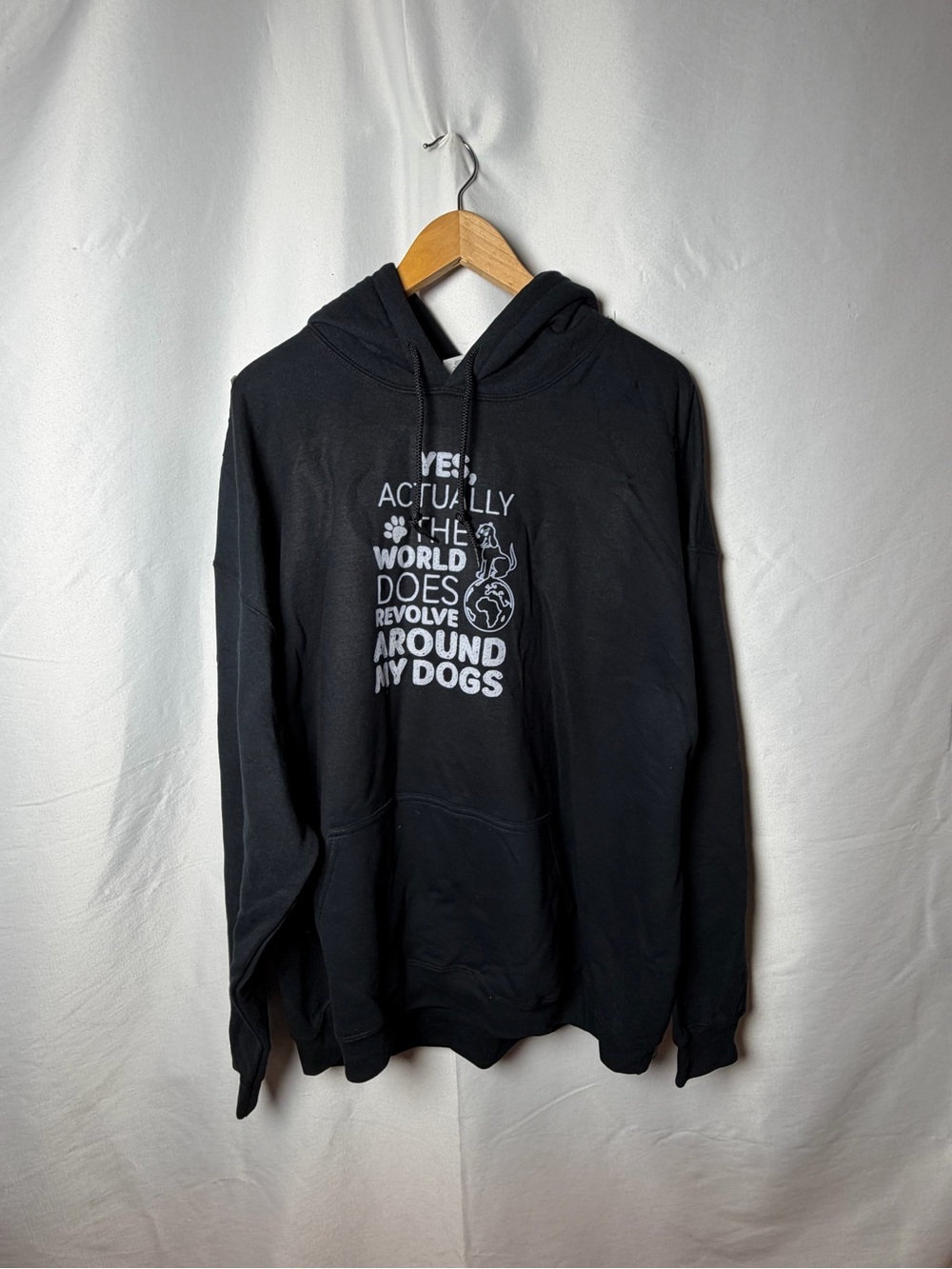 Gildan Black Hoodie with Dog Graphic Text